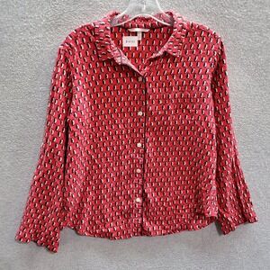Victoria's Secret Women Sleepwear Small Red Penguin Allover‎ Print Pajama Top